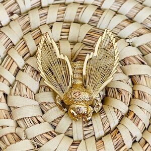 ☀️ Vtg C 1970 MONET'S MENAGERIE Bee Bumblebee Bug Wire Wings Pin Brooch